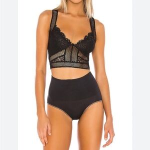 Black Lace Bralette and High-Waist Brief Set